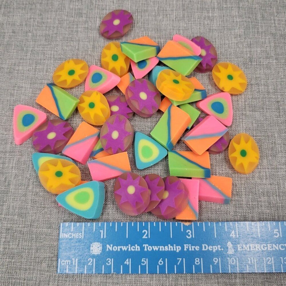 Lot of 40 Vintage 1980’s - 1990’s Novelty Jelly Erasers NEW UNUSED